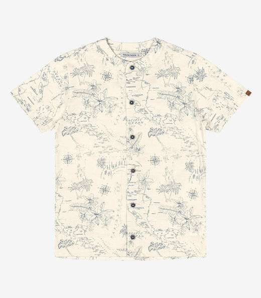 Camisa Infantil Estampada Trick Nick Bege