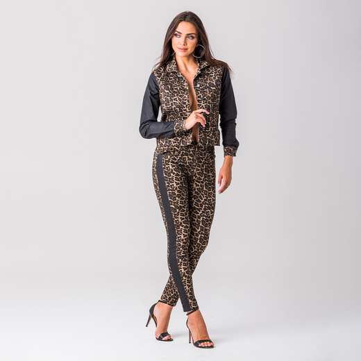Calça Jeans Skinny Animal Print Onça Feminina Zune