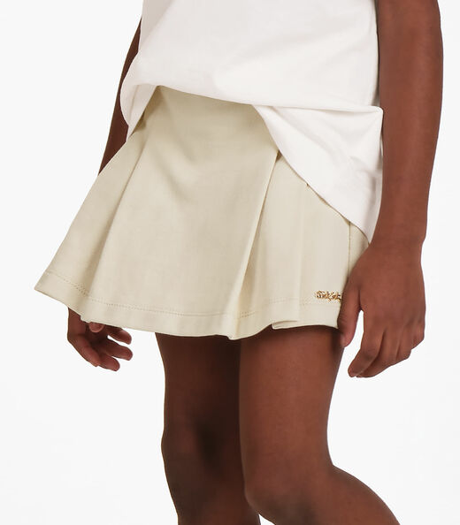 Conjunto Camiseta com Shorts Saia Trick Nick Bege