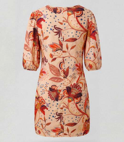 Vestido Midi Com Manga Flare 3/4 Infinita Cor Marrom