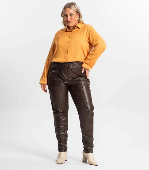 Camisa Manga Longa Secret Glam Secret Glam Marrom