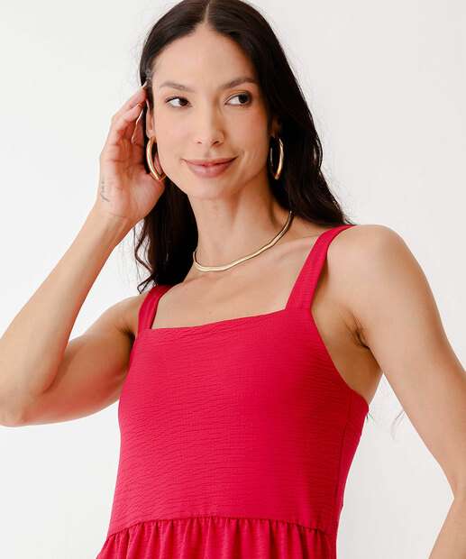 Vestido Longo Feminino Liso Alças Largas Marisa