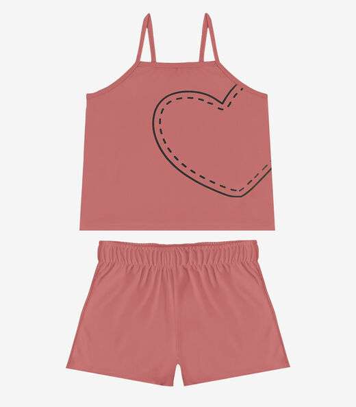 Image_Conjunto Infantil Blusa e Shorts Feminino Select Rosa