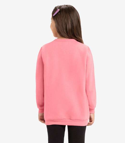 Blusão Infantil Moletom Básico Rovitex Kids Rosa