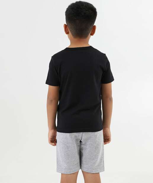 Conjunto Infantil Batman Manga Curta Tam 4 a 10 Preto