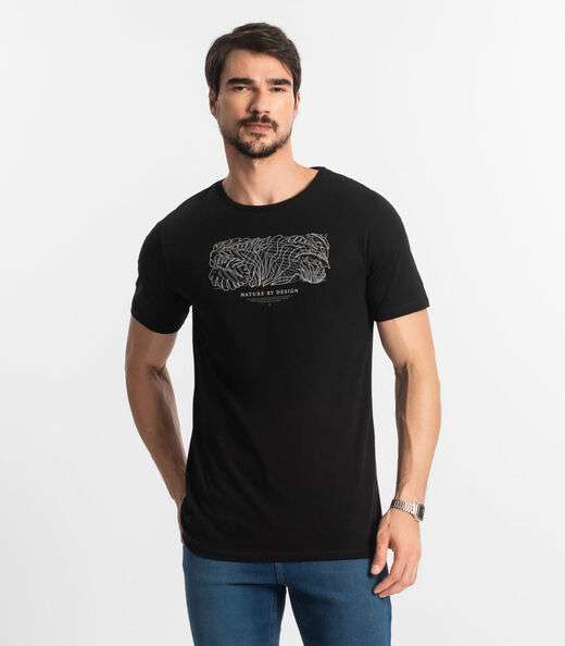 Image_Camiseta Masculina Meia Malha Diametro Preto