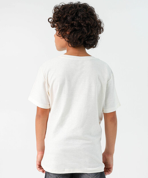 Camiseta Juvenil Batman Warner Bros Tam 10 a 16 Off White