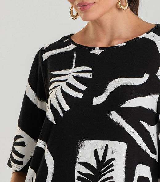 Vestido Feminino Estampado Infinita Cor Preto