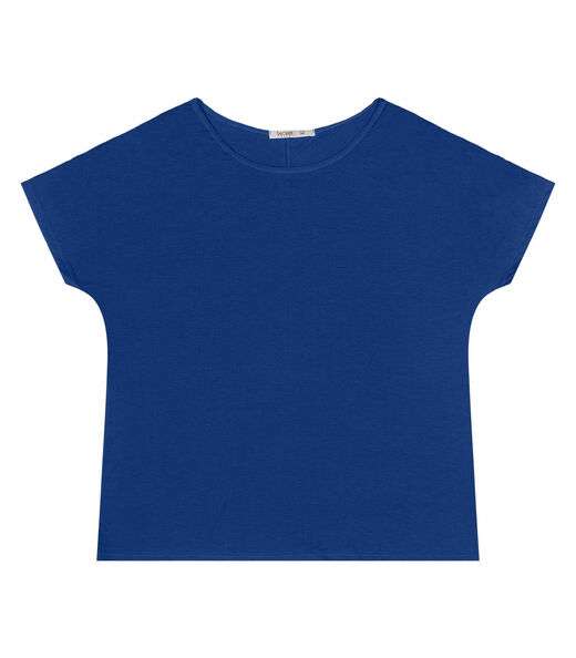 Blusa Manga Curta Feminina Plus Size Secret Glam Azul