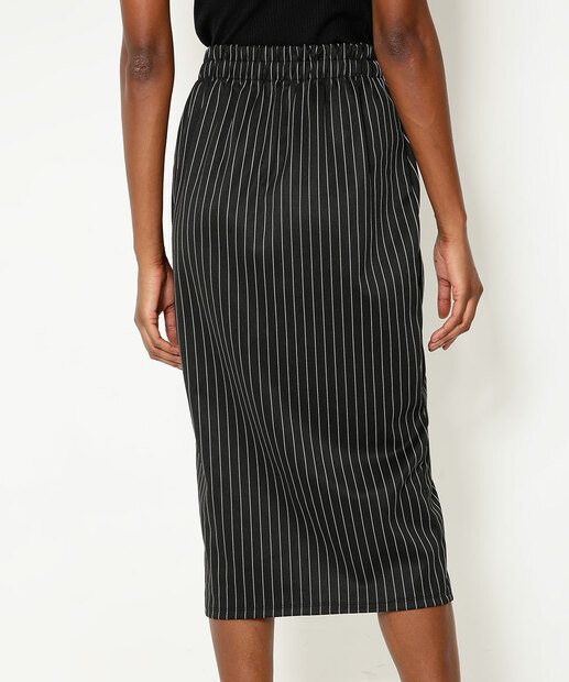 Saia Midi Feminina Risca de Giz Marisa
