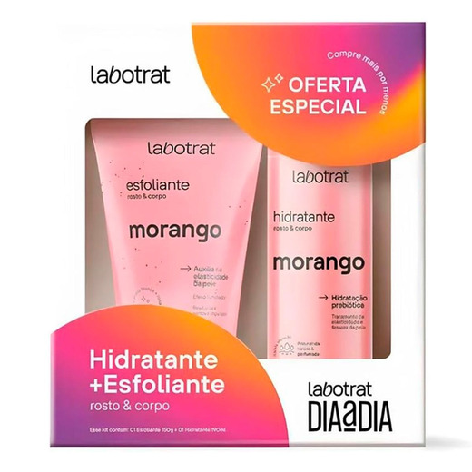 Image_Kit c/4 Kit Morango Rosto e Corpo Dia A Dia Hidratante 190Ml e Esfoliante 150Ml