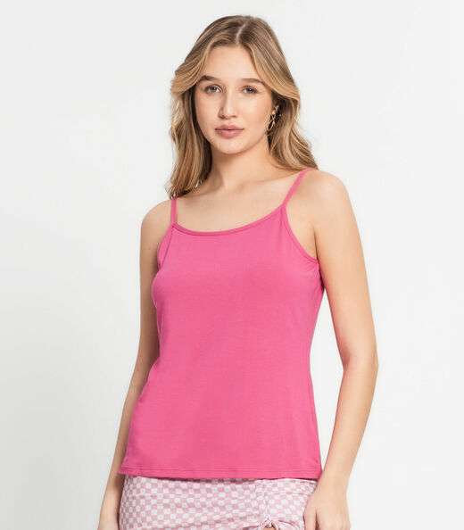 Blusa Feminina de Alças Básica Rovitex Rosa