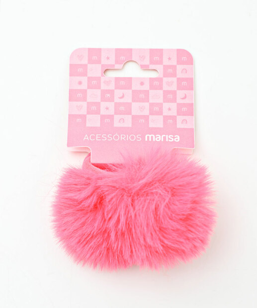 Kit 2 Peças Elásticos De Cabelo Pompom Marisa Rosa