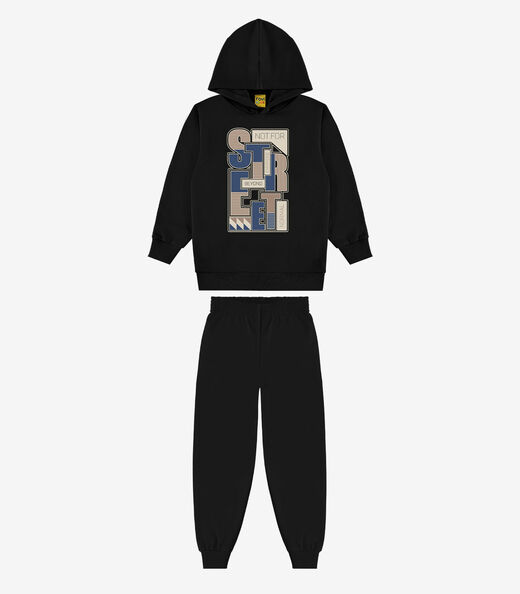 Image_Conjunto Blusão Com Capuz E Calça Rovi Kids Preto