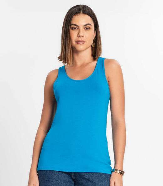 Regata Feminina Básica em Viscotorcion Rovitex Azul