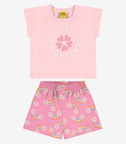 Image_Conjunto Infantil Blusa Com Shorts Rovi Kids Rosa
