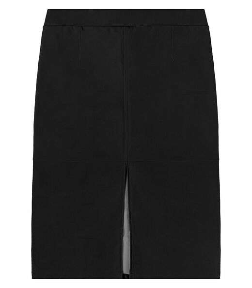 Saia Midi Plus Size Com Fenda Secret Glam Preto