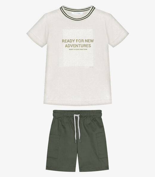 Image_Conjunto Infantil Camiseta Com Bermuda Trick Nick Bege