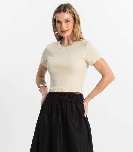 Image_Blusa Cropped Ribana Básica Rovitex Bege