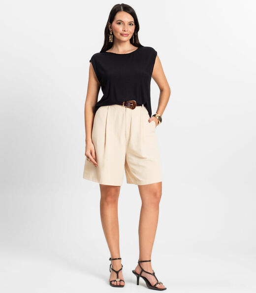 Blusa Feminina em Visco Creponada Rovitex Preto