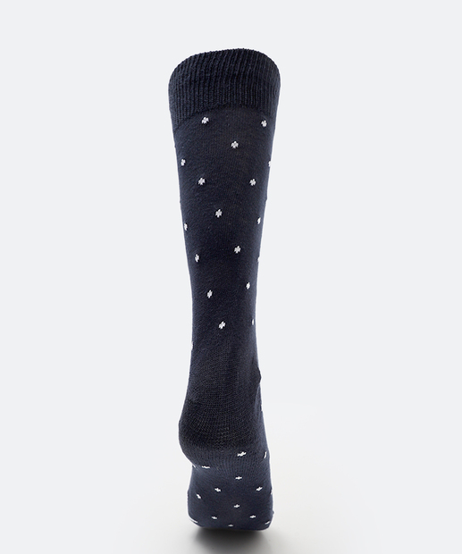 Meia Masculina Cano Longo Estampada MR Preto