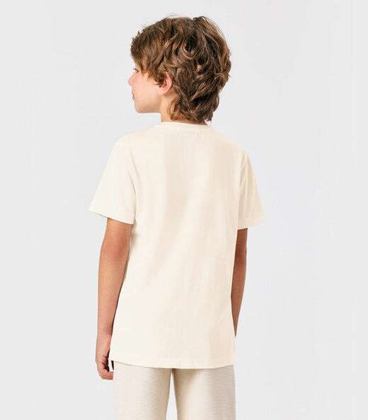 Camiseta Infantil Menino Meia Malha Trick Nick Bege