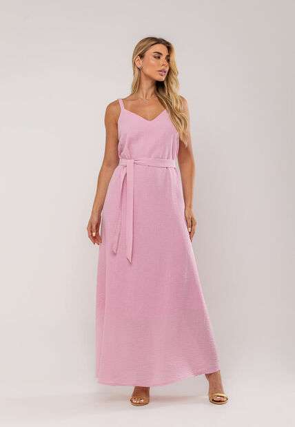 Image_Vestido Longo Com Faixa Na Cintura Rosa Salvatore