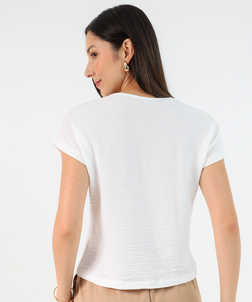 Blusa Feminina Manga Curta Marisa Off White