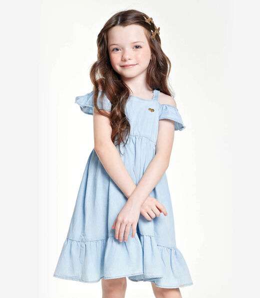 Vestido Jeans Juvenil Trick Nick Azul