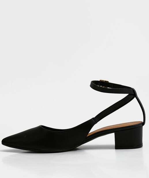 Scarpin Feminino Slingback Salto Grosso Bebecê 