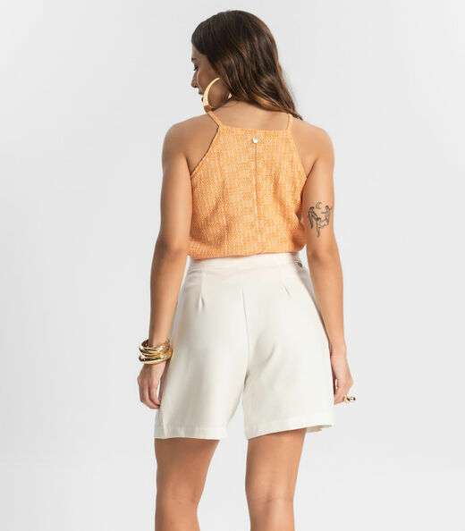 Bermuda Feminina Alfaiataria Endless Bege