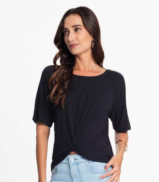 Blusa Feminina Lisa Infinita Cor Preto