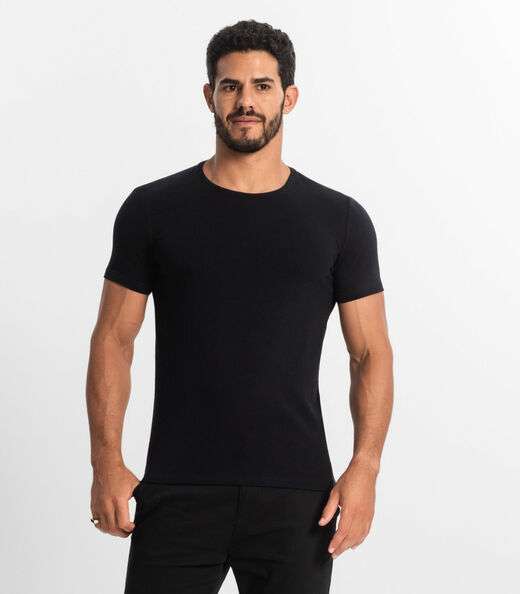 Camiseta Masculina Manga Curta KO Preto