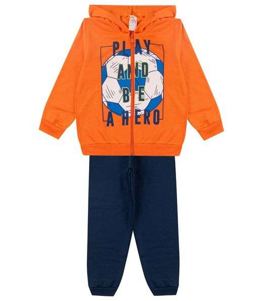 Image_Conjunto De Moletom Infantil Com Capuz Kappes Laranja
