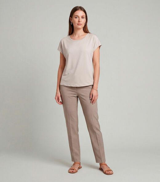 Blusa Feminina em Malha Infinita Cor Marrom