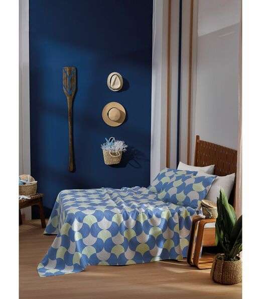 Colcha Allegro Casal Full Teka Azul