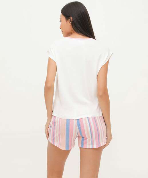 Pijama Feminino Estampado Sem Manga Marisa