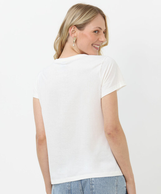 Blusa Feminina Estampa Frontal Kuromi Sanrio Off White