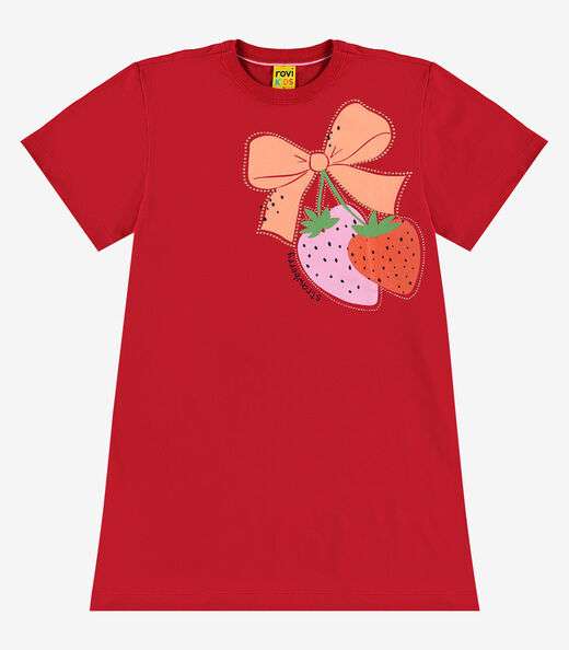 Vestido Infantil Meia Malha Rovi Kids Vermelho
