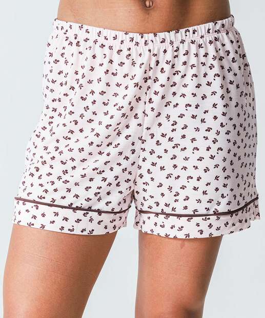 Pijama Feminino Estampa Flores Alças Finas Marisa Rosa