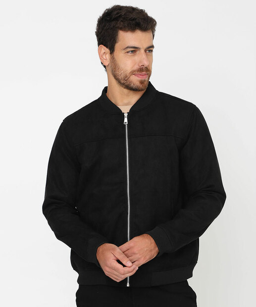 Image_Jaqueta Bomber Masculina Suede Marisa Preta 