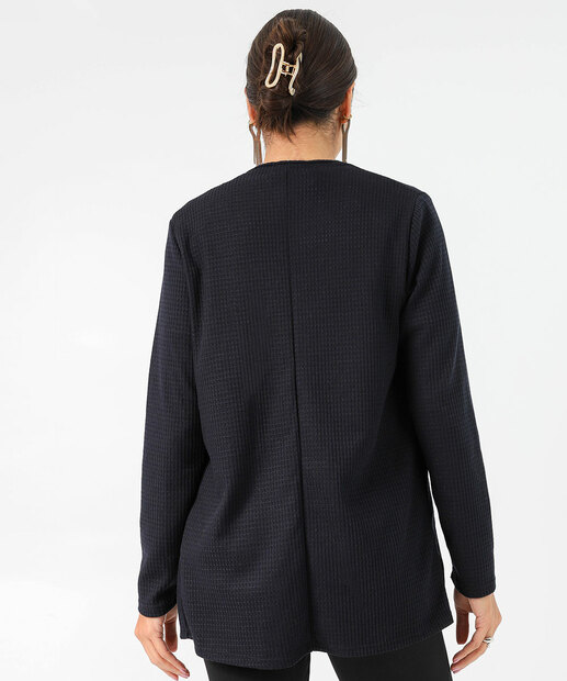 Cardigan Feminino Textura Alongado Marisa Preto