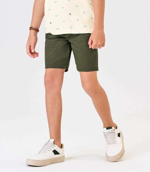 Conjunto Infantil Polo Com Bermuda Trick Nick Bege