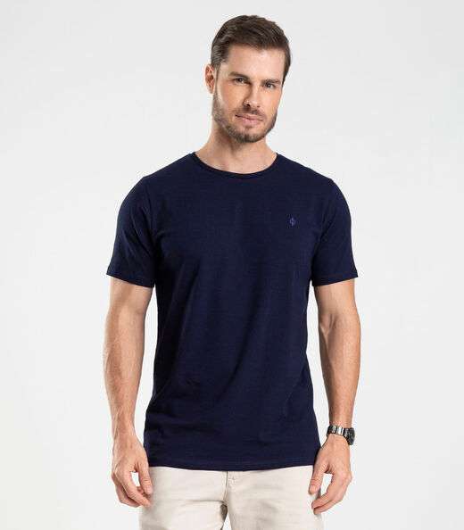 Image_Camiseta Masculina Básica Meia Malha Diametro Azul