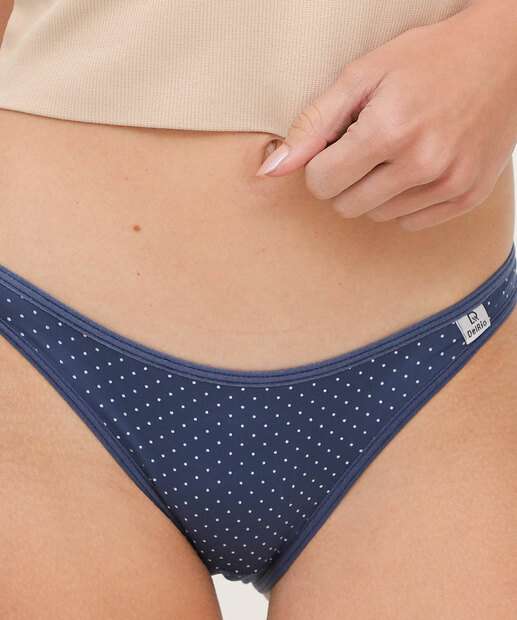 Kit 3 Calcinhas Tanga Estampa Poá DelRio