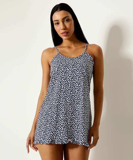 Camisola Estampa Animal Print Alças Finas Marisa