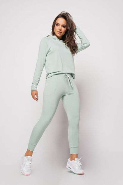 Conjunto  Comfy Com Casaco Capuz e Jogger Moletinho Verde Claro Salvatore Fashio
