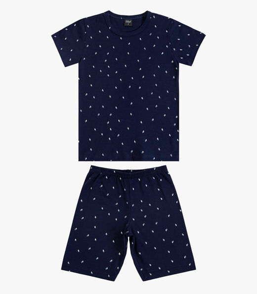 Pijama Infantil Camiseta e Bermuda Select Azul