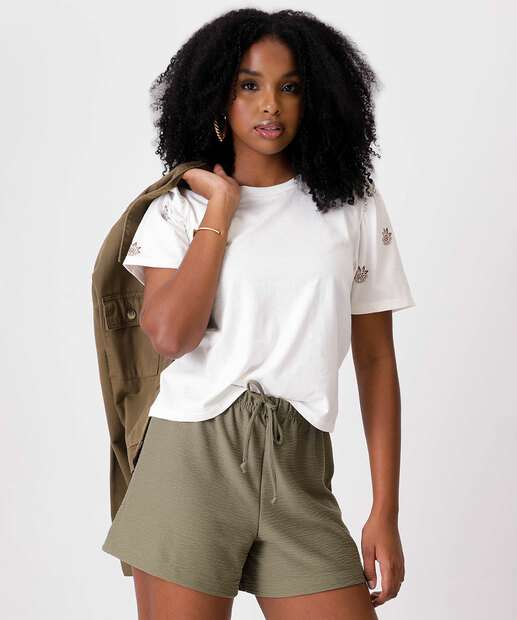 Blusa Feminina Manga Curta Estampada Marisa