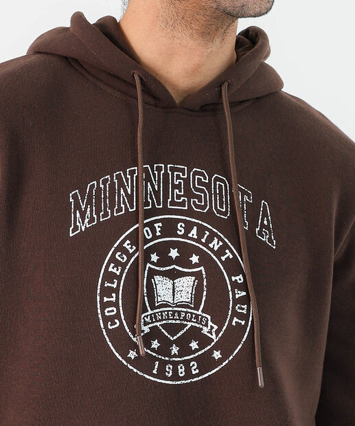 Blusão Masculino Moletom Capuz Estampado Marisa Marrom